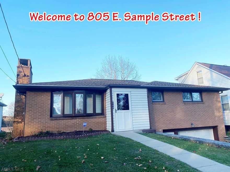 Check out this nice 3 Bedroom, 2 Bath brick & vinyl sided Ranch style home conveniently located in the heart of Ebensburg Borough. Enclosed entrance area. Beautiful hardwood floors. The Living Room features a cozy wood burning fireplace and a large bow window. Dining room with access to an enclosed and heated Sunroom where you can enjoy the view of the level back yard. Eat-in Kitchen. All 3 Bedrooms have hardwood floors and double closets. Bathroom with 2020 flooring and ceramic tile walls. The basement features a large Family Room, Laundry area (washer & dryer are included), and a shower, sink and toilet. Oversized 1 car Garage with automatic opener. Main floor painted in 2020. Driveway resurfaced. Call soon!