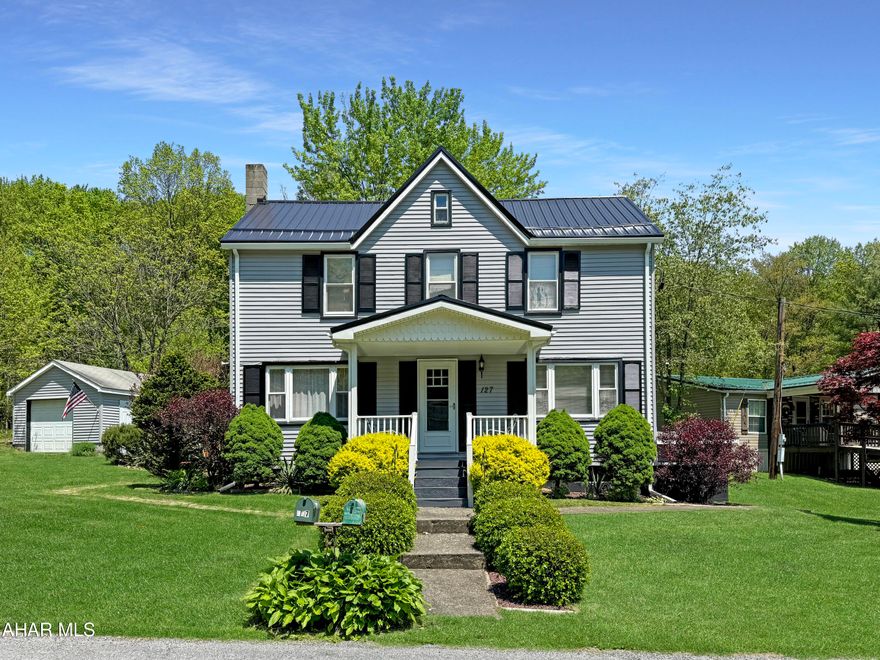 Welcome to 127 Sumac Road in the Northern Cambria School District, where your dream of a spacious garage for your business or hobbies can come true! Situated on 2 acres, this property boasts a massive 69x80 garage, a detached 1-car garage, & a meticulously maintained home. Step inside to find a well-equipped main floor w/ an eat-in kitchen, first-floor laundry, a large full bath w/ a skylight, a mudroom, a generous living area, & a dining room currently used as a fourth bedroom. Upstairs, discover a master bedroom w/ a sizable closet & potential for a second bath addition, along w/ two more bedrooms. The basement offers ample storage space, while the expansive rear garage features a 9,000 lb. lift, a walk-in cooler, a paint booth, bathroom hookups, & a partially framed area for a man cave. Don't miss out on this opportunity, call today!