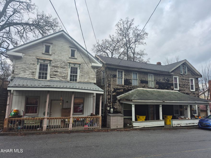 Investment opportunity with this 4 unit, 2 structure property in Claysburg.  Three of the 4 units are currently rented. Rent as follows: $420.00
$525.00, $625.00. Two units are 2 bed/1bath, two units are 3bed/1bath. Electric and gas seperate. Unit 1 and 3 is gas heat. Unit 2 and 4 is oil heat. All units pay their own heat and electric. Owner pays water, sewer, trash. Vacant unit is oil heat. Update the 4th unit and move in or rent out. Call listing agent for more information or your showing.