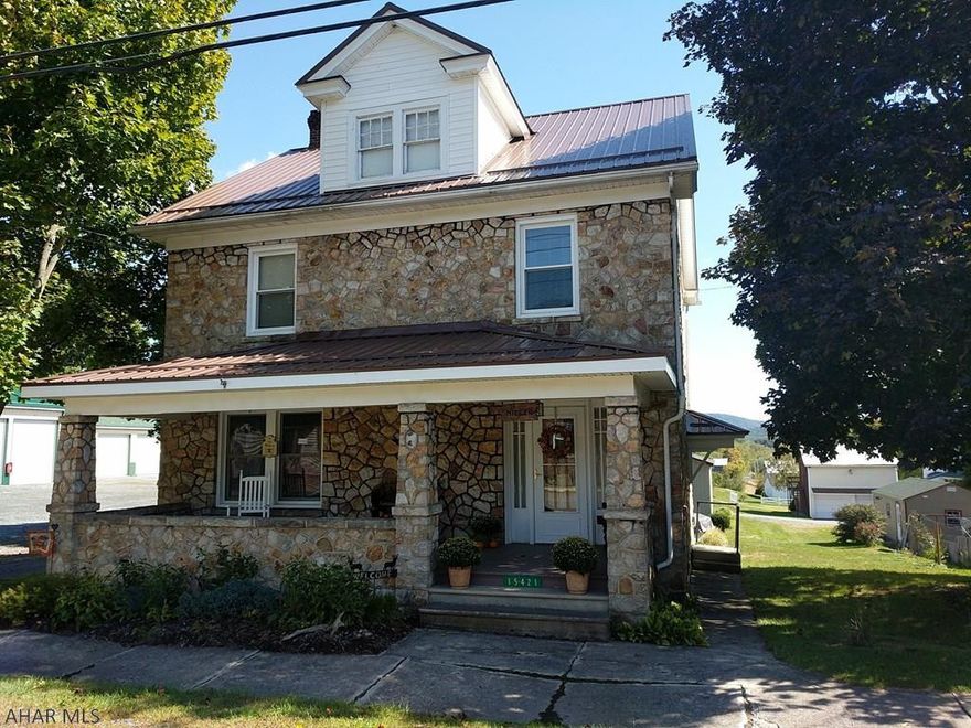 This Gorgeous two and a half story stone house is a must see. Features a newly remodeled kitchen. Original hardwood floors throughout the home. Four established bedrooms with the option of a fifth. Unique built in laundry chute which drops into the finished basement. This home comes with the access to the back patio, yard and swimming pool by way of the ground level walkout basement. Two car garage with service, located in the rear of property. Wonderful location in the center of Marklesburg. This home is less then one mile from Aitch Boat Launch on Raystown Lake with great opportunity for hunting, fishing and outdoor recreation. Schedule your showing today!