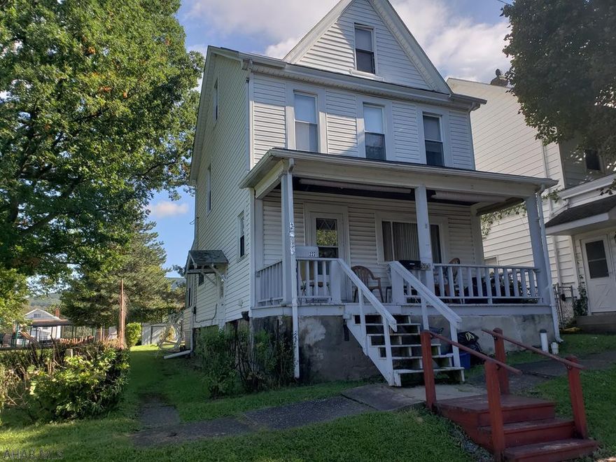 Solid 2 bedroom 1 bath home in Altoona. This home would be perfect for a first time home buyer or investor. The property located at the end of the street near Geesey Park is perfect for outdoor activities. The first floor offers a living room, dining room, kitchen, first floor laundry,  and sunroom that leads to the back deck and fenced in back yard. Call listing agent for your private tour today.