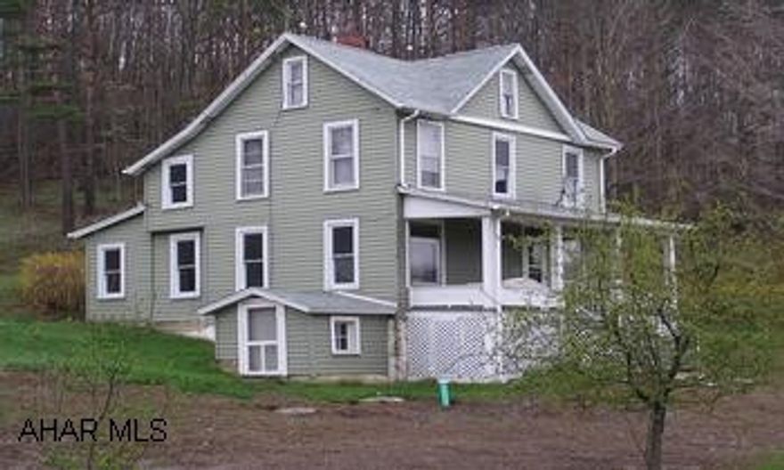 Appealing 2-story w/vinyl styling, 3BR/1BA on nearly 6 acres. Out buildings include small barn, detached garage and poultry house. Appealing 2-story with vinyl styling, 3BR/1BA on nearly 6 acres. Thermo pane windows, oil HW BB heat, large eat-in kitchen, sun porch. Being sold As-Is