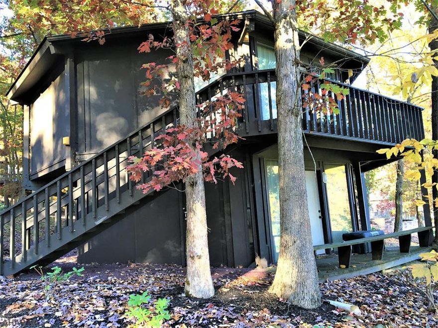 Spectacular views from this contemporary Topsider.  Sits right across from the Omni Golf Course.  Walk inside w/floor to ceiling windows, open concept kitchen, dining and living room with wood stove.  2 bedrooms - each with a full bath.  Spiral staircase in middle.  Family room on lower level and a spa room complete with inside hot tub and sauna for all the relaxation you could need.  Brand new washer, dryer, hot water heater.  Kitchen appliances, outside furniture, TVs and most of furniture included.  Outside easy-care landscaping and outside entrance to storage area.  Includes 2 parking spots. Heat pump, FA/Heat and air.  Call to see immediately.