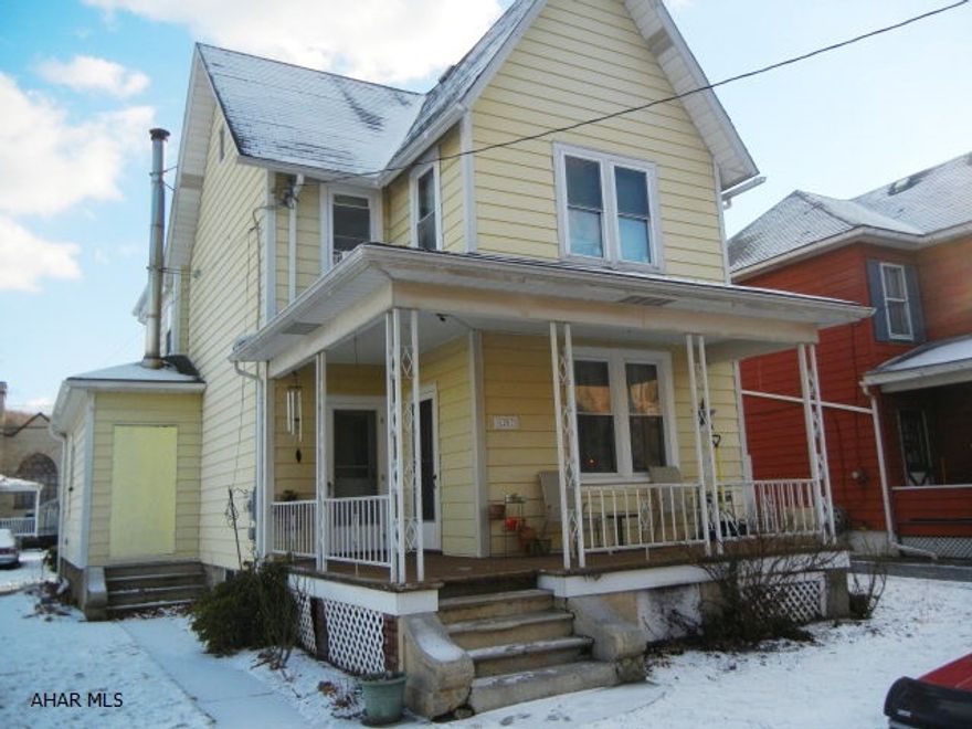 Lovely & spacious home in Duncansville Borough. The kitchen is spacious and offers an eating bar. Next to living room is a bonus room - could be office, playroom for the kids, reading room, or whatever you want it to be. Although the property line does NOT go to the corner,,,,,,,,there is NO home next to it!   Also offers an over sized 1 car detached garage.  Character & charm flows through the home.  Hardwood floors, built in cabinets, wains coating, beautiful original oak trim.  Move in condition.