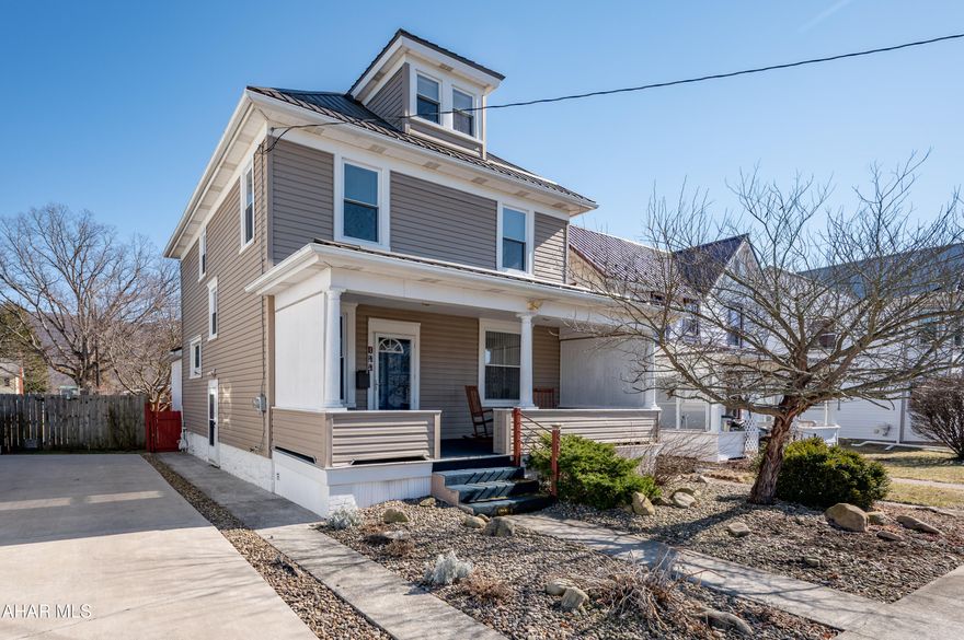 Lovely Home in desireable Bellwood Antis School District. Down Home Community  Feel with quiet streets, sidewalks for safe strolling. 3 BR, 2 Bath, with a Heated Finished Attic for possible 4th Br or Family Room! Welcoming Private fenced in yard with Fire Pit for memorable entertaining, Covered Front and Rear porches. 1 Car Garage and a Carport! Don't Wait...Run to tour this Sweet Home!