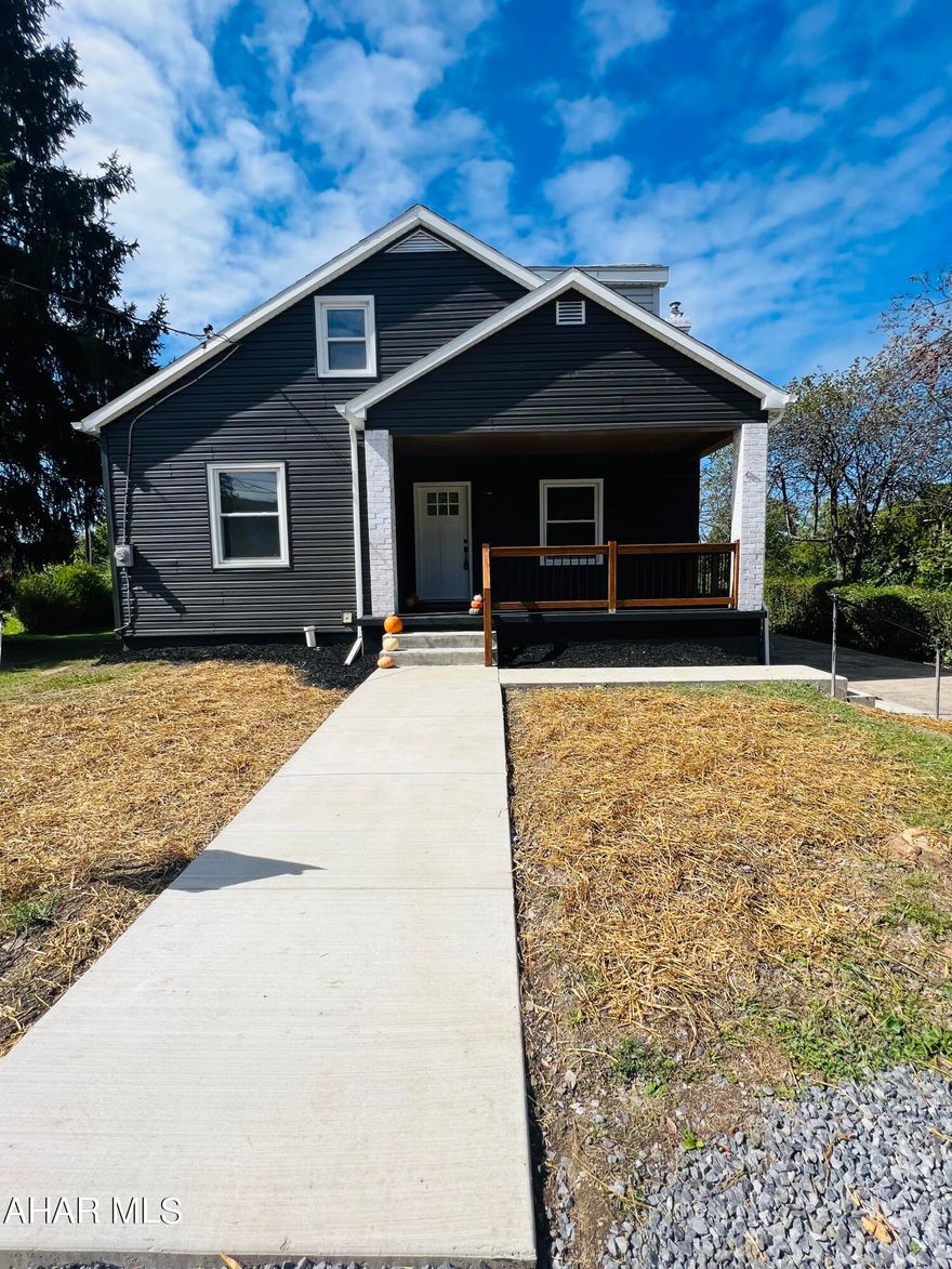 All buyers who have been looking for the one, here it is!!  Completely remodeled adorable home in Hollidaysburg on a corner lot close to everything.  All new siding, roof, sofit, new concrete sidewalks and patio.  New back deck great for those family and friends parties.  Inside you will love the modern updates in the kitchen, bedrooms and bathrooms.