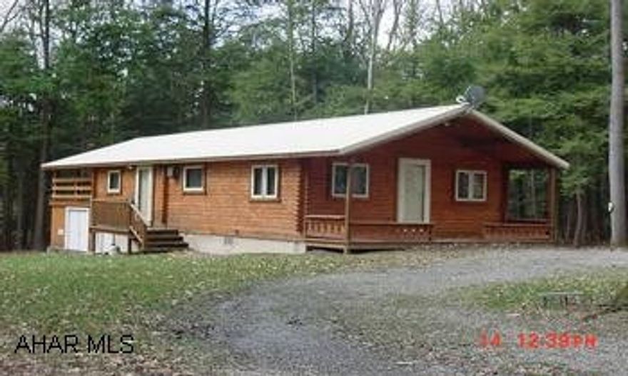 Log Ranch , 1 BR., 1BA., Living room/ Dining Room /Kitchen (Open Concept). Central Air, Nice level lot.  Minutes from Prince Gallitzin State Park, State Game Lands & Rock Run Trails.  All the amenities of Glendale Yearound, swimming pool, tennis courts & Log Ranch in Glendale Yearound, 1 BR., 1BA., LR/DR/Kitchen (Open Concept).Central Air, Beautiful level lot, Nice covered deck, Partial basement w/ laundry, large storage area. Close to Prince Gallitzin State Park, State Game Lands & Rock Run Trails.