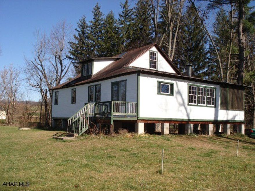 Updated water-front cottage on 4 acres with open floor plan & freshly painted exterior. First floor with three bedrooms, one bath, living room, kitchen, dining room, and a large, screened-in covered porch overlooking Dunnings Creek - Plus, 2nd floor sleeping loft. The property also has a deck and block storage shed.