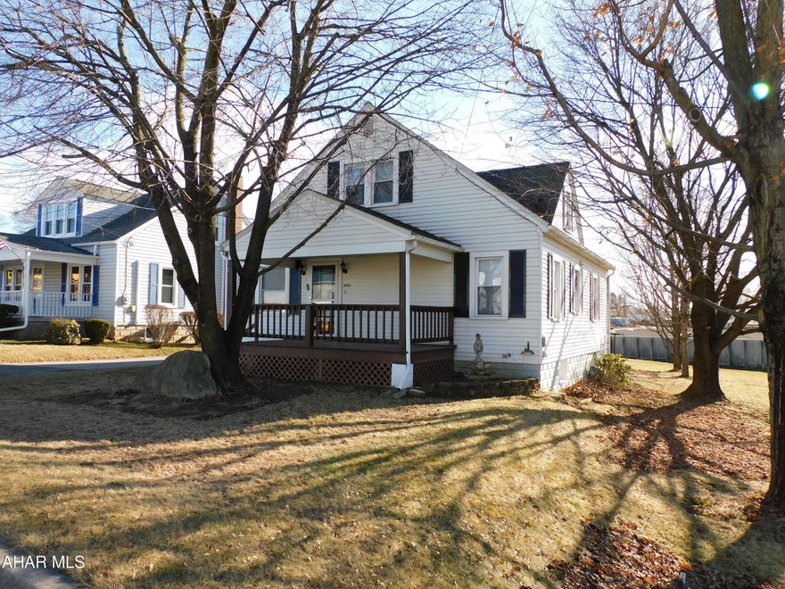 Charming Cape Cod in Roaring Spring! Eat-in kitchen with custom cabinets. Spacious living room. 2 bedrooms on the first floor. Large 3rd bedroom on the 2nd floor features knotty pine hardwood flooring. A few additional areas on the 2nd floor make great walk-in closets. Finished basement is perfect for entertaining! Newer windows and central AC. Plenty of parking, large flat yard, and a 2 car garage. Move in ready and well maintained!