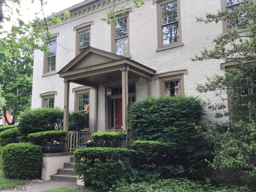 American Federal Architecture is the style of this Historic Hollidaysburg Borough Home.  This incredible property has classic elements including large expansive rooms, hardwood floors, and sky high ceilings.  Long open staircase leads to 4 bedrooms and 2 baths upstairs.  Beautifully restored and in absolute pristine condition.  The interior images will help but not be able to portray the expansive spacial effects of the amazing borough gem.