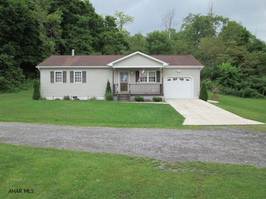 Charming ranch style home in Claysburg area!  Nice eat-in kitchen.  Open floor plan from kitchen to living room.  Convenient first floor laundry.  Maintenance free composite deck.  New hot water tank.  Attached one car garage.  Backyard offers a very private setting.  Owner took exceptional care of this property!