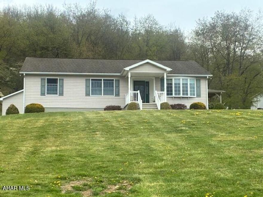 if your looking for a home in the country however close to town look no further! Ranch home on 1.87 acres featuring 2 bedrooms and bathroom. 3rd bedroom with ensuite bathroom with shower and large tub. Large unfinished basement with lots of possibilities for additional living space or lots of storage. The laundry is currently in the basement however there is a hook up on the 1st floor. Lovely dining room with beautiful views. Detached heated garage with additional parking. Large patio great for entertaining. Come take a look today!!