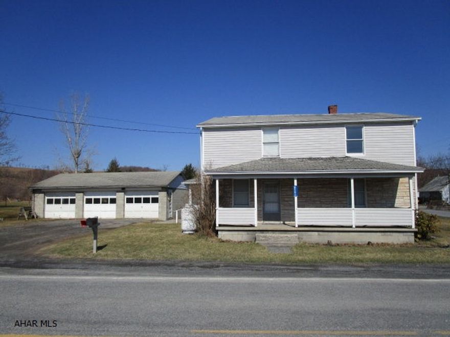 Roomy 4-Bed, 1.5 Bath home in the Chestnut Ridge School District. Corner lot location with a nice level lot. Large front covered porch, side porch & large 3-car garage. House needs some TLC and oil furnace is not in working order. With a little work, this could be a really nice home.