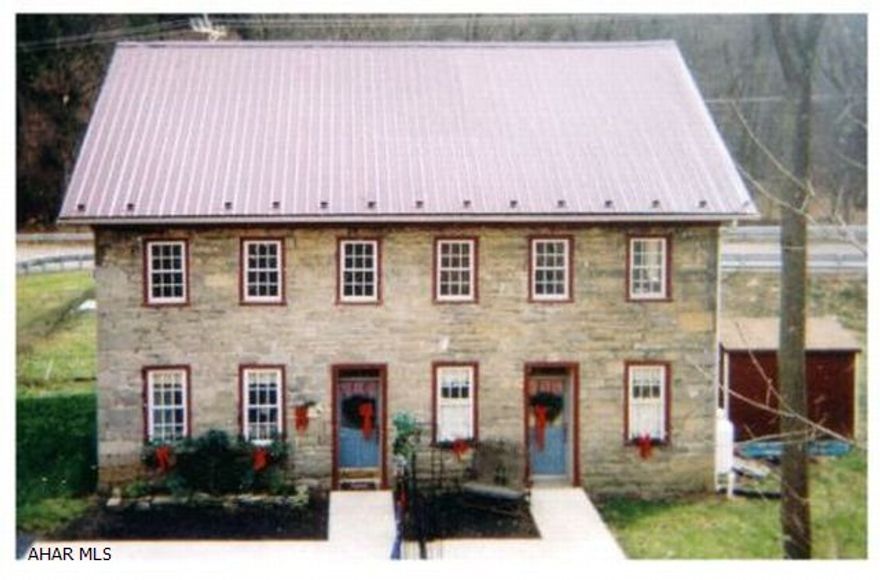 Amazing piece of history was a bed and breakfast. Currently converted to 4 apartments. One bedroom apartment on first floor. Efficencies on 2nd floor with private baths. 3rd Floor 1 bedroom apartment used to be Inn Keepers suite. 2 Decorative fireplaces that can be reopened. Although stated to be built in 1824 believed to be built in the 1780's. Oil heat with electric back up. Spring runs under property.