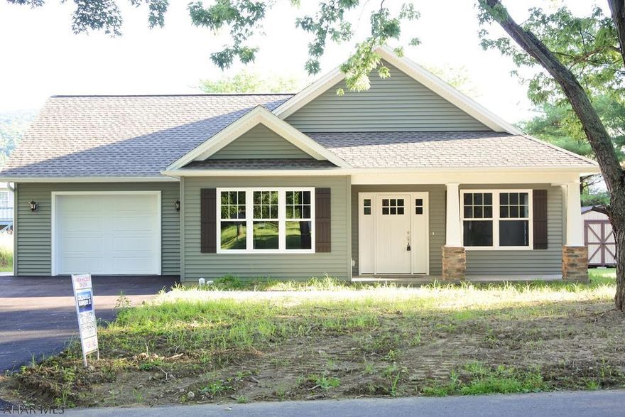 Rare Find... New Construction!! .Hollidaysburg Ranch...3BR, 2 Baths, Open Design, Vaulted ceilings, stone FP, spacious laundry....everything is on the first floor!!! Kitchen has quartz counter tops, an island, recessed lights.   Covered front and rear porches, over sized 1 car garage with lots of storage.  Close to Rt 22 and Frankstown School.  Taxes have not been assessed...they will be assessed when the home is completed.