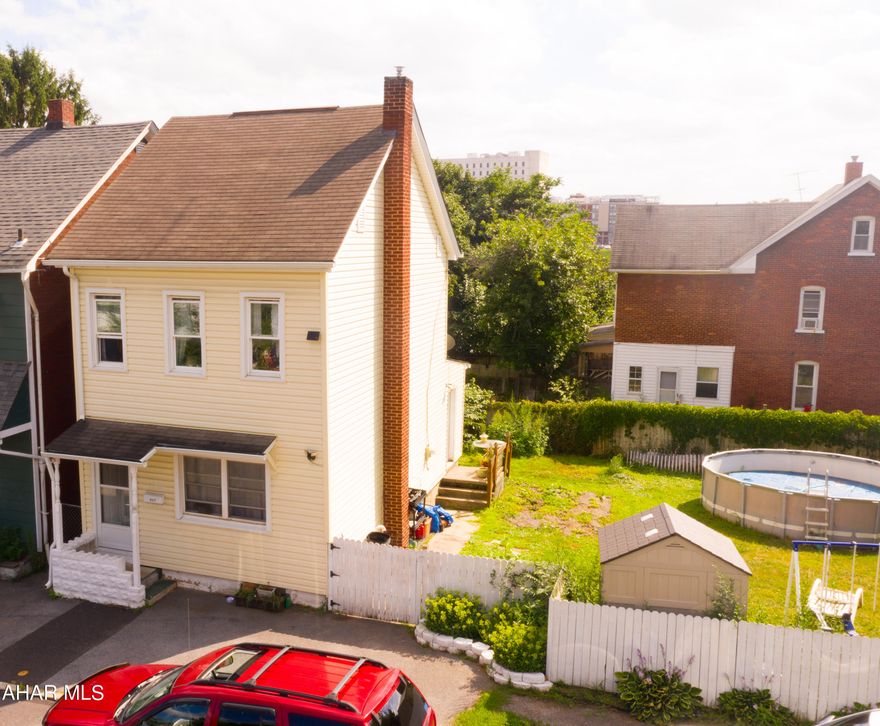 2 Story home on a large fenced corner lot.  The home features 2 bedrooms and 1 full bath. There is a finished walk up attic that can be used as a 3rd bedroom that needs to be access through one of the bedrooms.  Close proximity to Penn State Altoona and the downtown Altoona area.