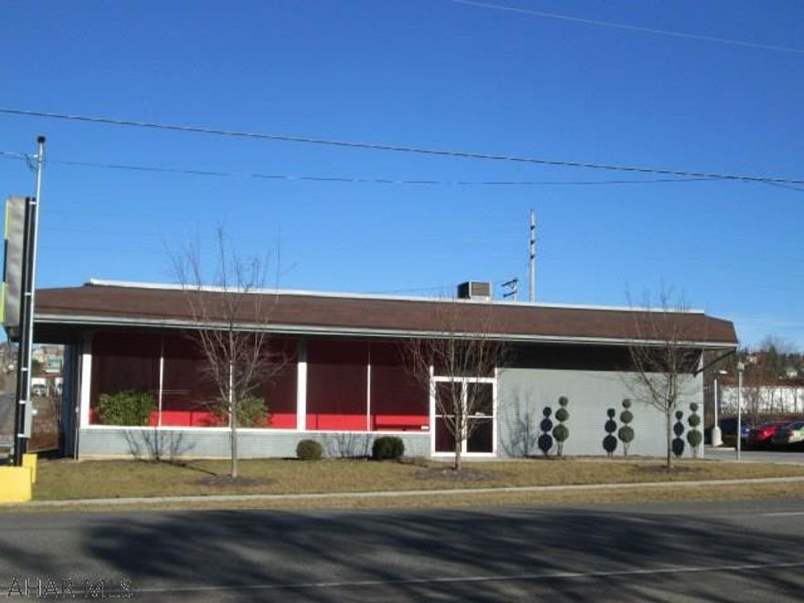 Excellent commercial opportunity located at high traffic area in Blair County. This 3500 square foot building is improved to meet all city codes. The building currently features a large reception area, three offices and a large warehouse area. The exterior features 14 parking spaces, newer roof and newer heat pump with C/A. If your business would benefit from a high traffic area and a building that is move in condition this site is for you !