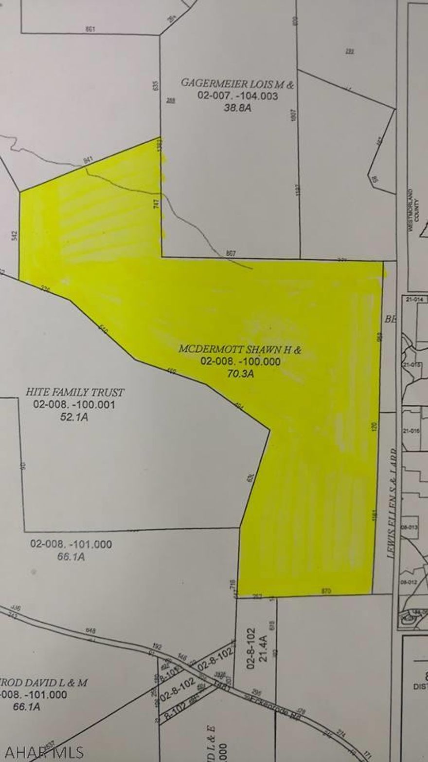 Mostly all wooded acrerage surrounded by tillable fields. Good hunting grounds.