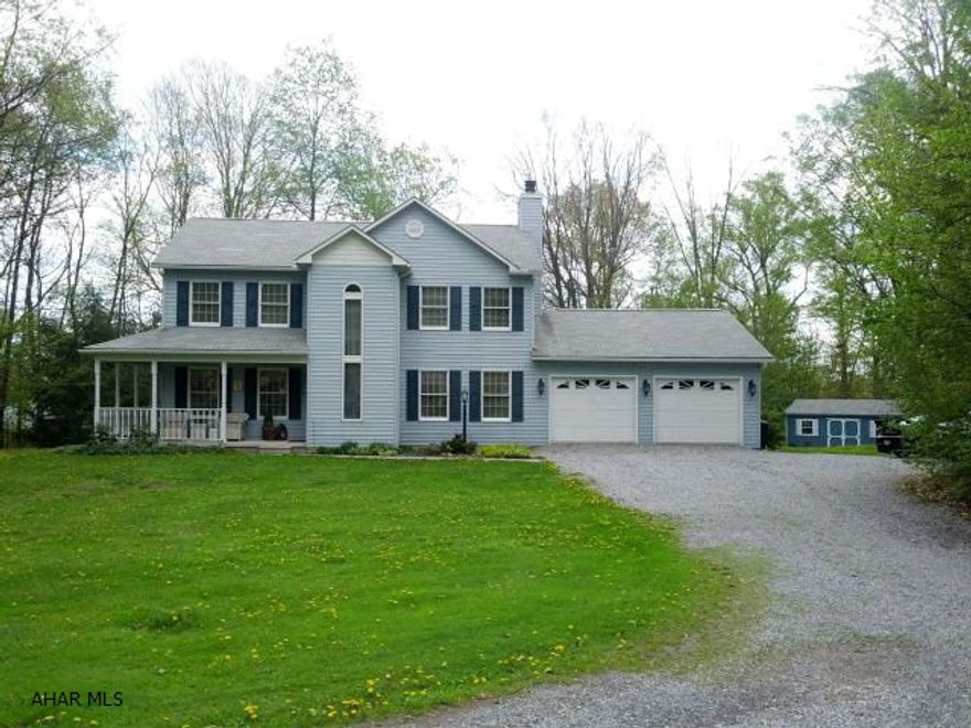 Wonderful location! Private setting on .96 acrea. Home features spacious rooms for entertaining or for your own enjoyment! Heated above groung pool off nice back deck, french doors from living room w/cherry inlaid fireplace, beautiful hardwod floors, large island in kitchen. Immaculate condition!  #J-246