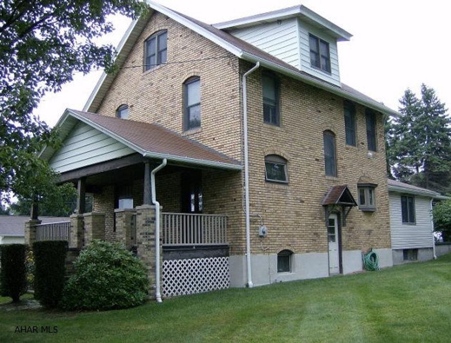 Cresson- 3-4 BR brick & vinyl sided 2 1/2 story home on approx 110 x 131 lot. Gas HW heat. 1st floor family room w/ gas fireplace. 2 car detached garage. Priced to sell!