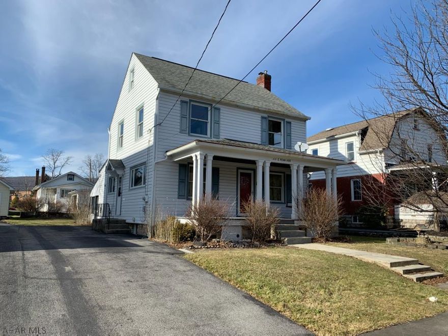 Charming 4 bedroom 2 bath home, close to Penn State Altoona. The first floor has a large living room, dining room, 3/4 bath,  and kitchen perfect for entertaining. First floor laundry is an added bonus. Seller believes there is hardwood flooring under carpering. Three bedrooms with new flooring, and  a large updated bathroom complete the 2nd floor.  The 3rd floor is heated and was used as a 4th bedroom. Having a screened in porch offers a great place to relax outside looking into the back yard. Call listing agent for your tour.