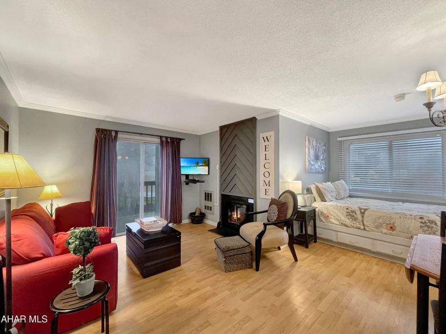 Welcome to this cozy and charming 1st floor studio nestled within Blue Knob All Seasons Resort. This fully furnished unit offers a convenient location just steps away from the indoor pool, hot tub, gym, and The Club House Bar & Grille. Blue Knob proudly stands as the highest skiable mountain in all of Pennsylvania, promising exhilarating winter adventures. In addition, the resort provides an array of summer activities, including swimming at the outdoor pool, golfing, tennis, pickleball, hiking at Blue Knob State Park, and so much more ensuring year-round enjoyment. With a monthly $290 HOA fee, you gain access to the pools, hot tub, gym, tennis/pickleball courts, as well as building and property maintenance, and garbage removal. Moreover, this condo presents exceptional AirBNB earnings upon request. Don't hesitate to contact us today for more information about this incredible opportunity.