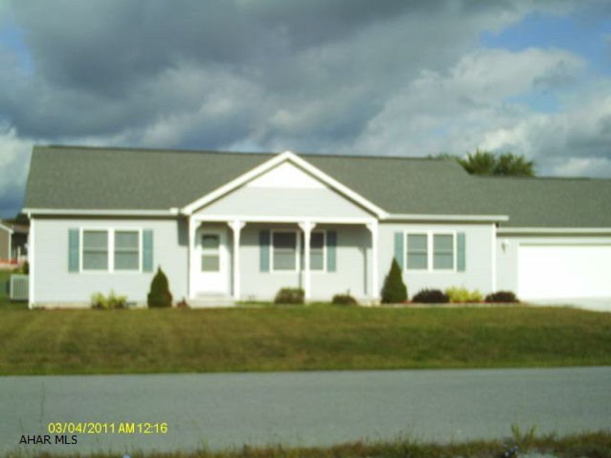 Well maintained 1 story ranch, 3 bedrooms, 2 full baths, heat pump, spacious open concept living, 1 1/2 car garage, new 10 x 12 rear deck.