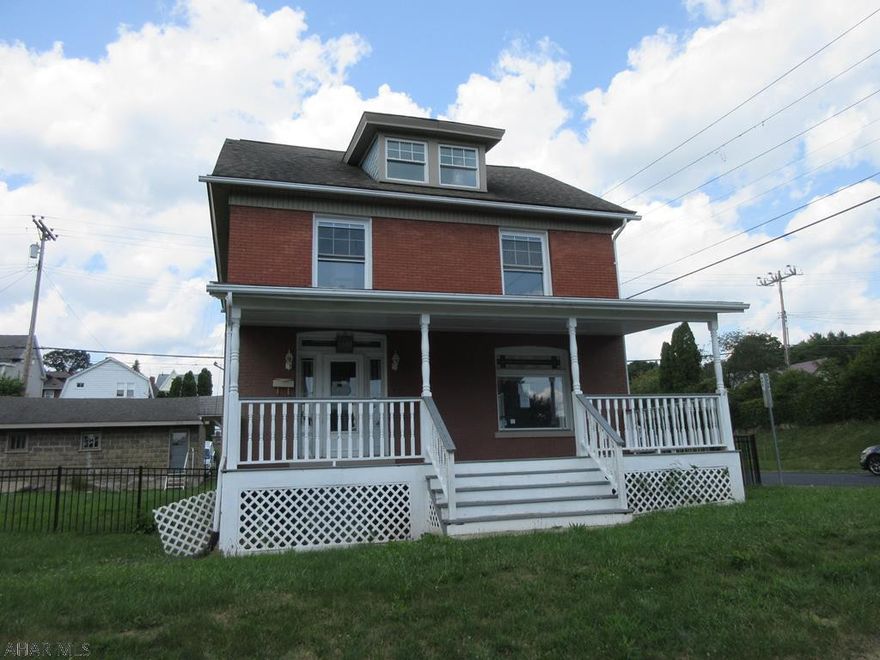 Nice brick 2.5 story Fairview home with large fenced yard plus 3 car concrete block garage. Features large living room with stained glass, formal dining room and spacious kitchen. 3 bedrooms and den/office upstairs plus finished attic for possible extra living space. Large covered front and rear porches. Property sold AS-IS. Seller will make no repairs. Offers must be submitted through HUD approved broker. Buyer pays both transfer taxes. Exclusive Agency. Equal Housing Opportunity.