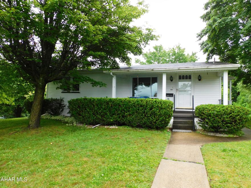 Fantastic ranch home near the Penn State Altoona Campus! Spacious living with plenty of natural sunlight. 3 bedrooms and 2 baths. Original hardwood floors under the carpet. Large basement could be finished for additional living area. Plenty of off-street parking and a driveway. House sits on an 83 x 120 lot. Additional vacant lot to the left of house (69 x 120) will be sold with property. If you are looking for one story living this house is perfect!