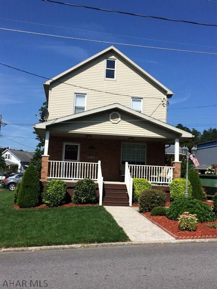 This well maintained 3 bed 1.5 bath home on corner lot in Ebensburg Borough is move in ready. Close to park and activities. Everything was renovated in this home. Newer roof, furnace, windows, siding, updated kitchen and baths. Upstairs bath features new tub and surround. All appliances included. Relax on the large front covered porch, or grill on the back deck. Off street parking. Call today.