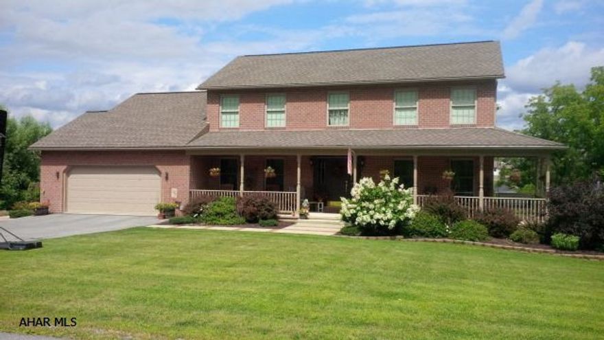 Beautiful well kept home in a quiet area of Hollidaysburg. Plenty of room for the growing family with 4 bedrooms, 3.5 baths, master suite with lovely bath and walk in closet, kitchen with granite counters, maple cabinets, ceramic back splash and tile floors. The dining room is large enough to host family dinners and the family room has 13' vaulted ceilings. The finished walkout basement has a fireplace and 3/4 bath, plenty of storage and a workshop for Dad. All of this on a beautiful 1 acre lot with great outdoor space with a wrap around porch, deck, patio and fire pit and a view. Electric heat pump with oil back up. Average electric bill $200 year round. Fireplace is propane. With summer coming, you will love this beautifully landscaped one acre lot!