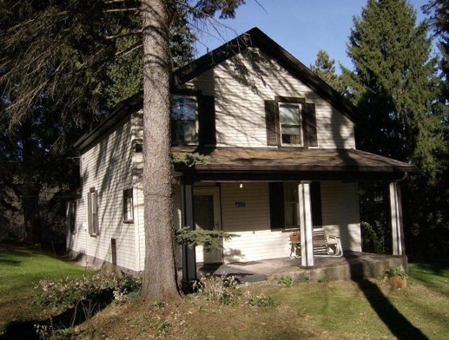 Cambria Twp- Private setting, 2 story vinyl sided 3-4 BR, 2 bath home on approx 3.6 acres. New roof natural gas heat, central air. 2 car detached garage