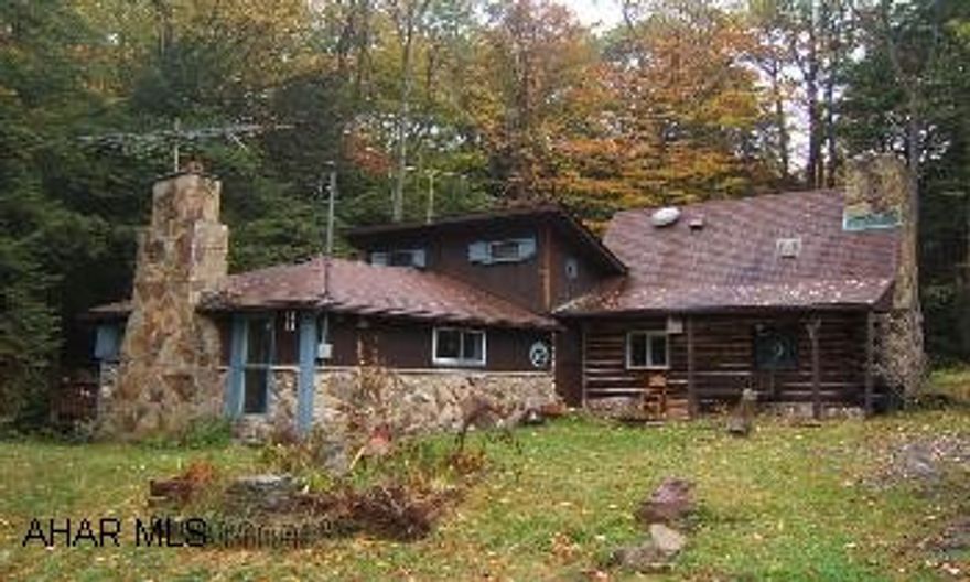 Cozy cottage ideal for hunting camp or weekend getaway.  Nostalgic items included in house.  Kitchen window is from Schwab Estates, stained glass windows in the family & living rooms.   Must see to appreciate!! Electric is shut off.  Water is shut off at spring house.  There are some broken water pipes where they enter the house.