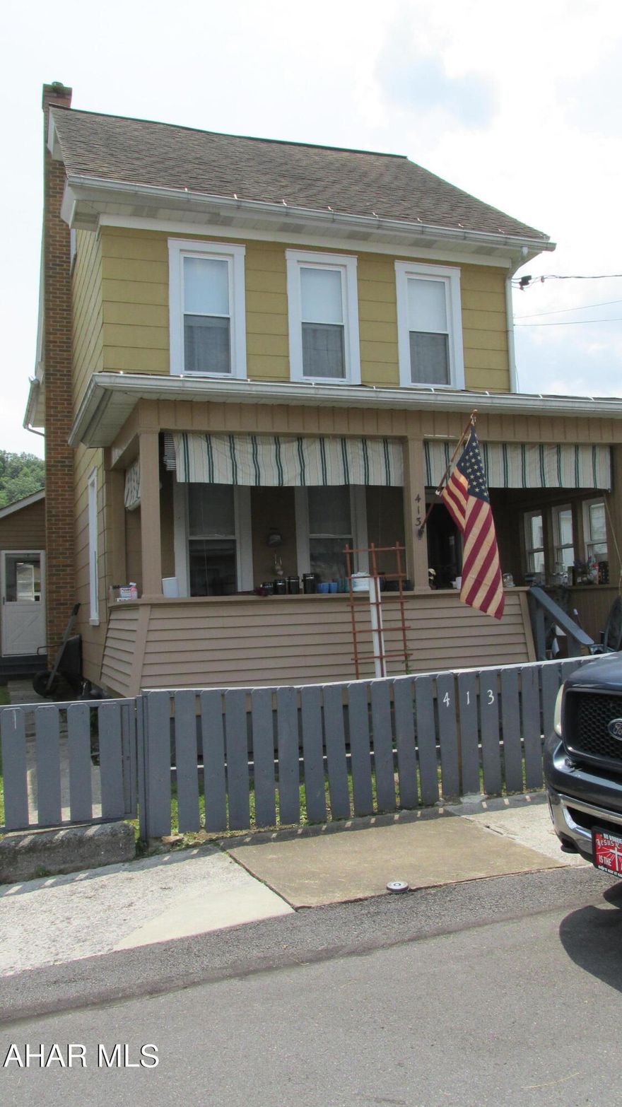 Sweet 2 story in Tyrone Borough.  Quiet neighborhood, fenced yard, 1 car garage with pavilion, Living Room, Dining Room, Eat-in Kitchen, Half Bath, 2nd floor BR1/walk-in closet, BR2,. BR3, BR4, Full Bath. Ceiling fans throughout. Low taxes.