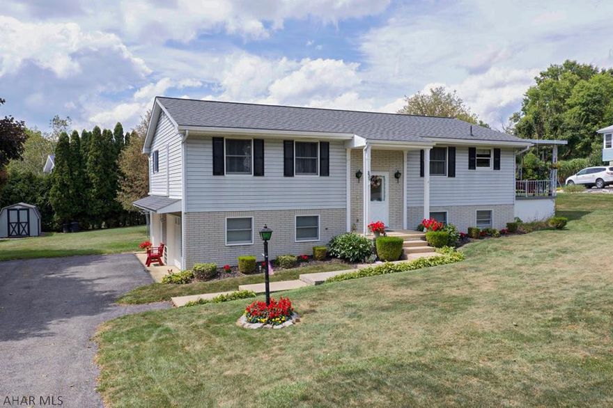 A perfect bi-level home nestled on an approx half acre lot towards the end of a cul-de-sac in Halowdale Estates.  This home features an eat-in kitchen with included appliances, ample cabinet space, and access to a covered patio for outdoor entertainment and comfort.  The living room has a mini-split unit that was recently installed and keeps the home nice and cool.  Three bedrooms all on the main level.  The master bedroom features an en-suite half bath. There is a full bath on the main level and an additional full bath in the basement.  The basement has a living area with wood-burning fireplace.  Two car integral garage for convenience in the Pennsylvania weather. Large backyard with fire pit and shed.  This is a must see home that won't last long.