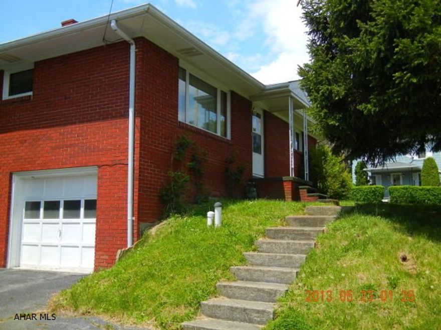 Brick Rancher on 153x190x195x113 lot. 3 bedrooms, 1.25 baths, eat-in kitchen. Living Room, 2 stall integral garage, refrigerator, range, dryer remain, all window treatments stay, hardwood floors under carpet. home has unlimited possibilities.