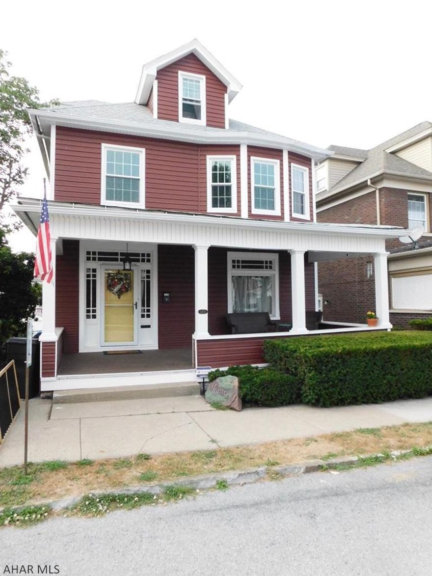 This home has been very nicely remodeled and is ready for YOU!  New kitchen and bath, siding, windows, rear deck and fenced in flat yard w/offstreet parking for 2.  A large front porch to sit on during quiet evenings or a private rear patio.  Large rooms and good closet space..so much to enjoy! damaged section of  Chain link is getting replaced by Suter fencing.