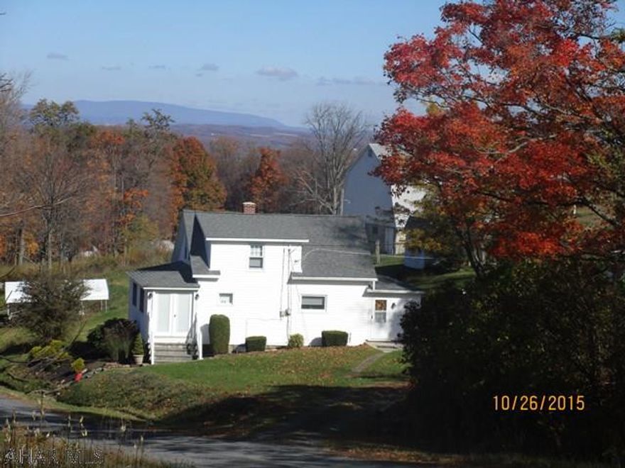 Quiet in the country!  This well maintained, charming countryside farmette is just right for a first home or vacation getaway.  Breakfast nook in the kitchen and a separate dining room.  The upstairs bonus room has a variety of uses, and the sunroom downstairs could be a main level bedroom.  With blown-in insulation, thermopane windows, and dual heating system, this well built modified cape can weather whatever Mother Nature sends.  The barn has room for goats, sheep, a horse or two, or a few beef cattle.  Lots of loft room for hay storage.  Separate workshop with electricity.  Come take a look.