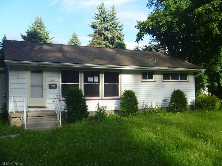 Convenient one story living in this 3 BR 1 BA Ranch with 1 car garage in need of some TLC! Property is being sold AS-IS.