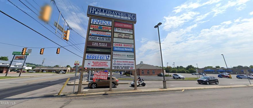 7,775sf of commercial space in Hollidaysburg Plaza. No CAM fees. Tenant pays utilities. Strong tenant mix with high visibility, 12,000 cars per day. Contact listing agent for more details and to view the space.