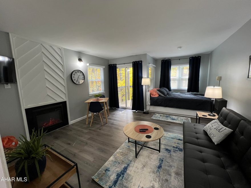 Looking for a vacation home that will be used all year long? This TURNKEY  2nd floor Studio in the Allegheny Mountains at Blue Knob All Seasons Resort has everything you need. 

Completely remodeled and fully furnished.  Walking distance to indoor pool/hot tub, outdoor pool and The Club House Bar & Grille. 

Blue Knob is the 2nd highest mountain and highest skiable mountain in Pennsylvania! In addition to an array of winter activities, Blue Knob also has a full-service all seasons Conference Center for weddings and events, they also offer golf, swimming and multitude of trails for hiking, running, and mountain biking. 

Visit https://blueknob.com/activities-events/ to see all the fun events that are happening at Blue Knob. 

$290.00/ Mo HOA fee includes: pools, hot tub and gym area, tennis and pickle ball courts, building, property maintenance & garbage.

This unit is currently an Airbnb.

 *Additional fees apply for conference center, Golf and Skiing