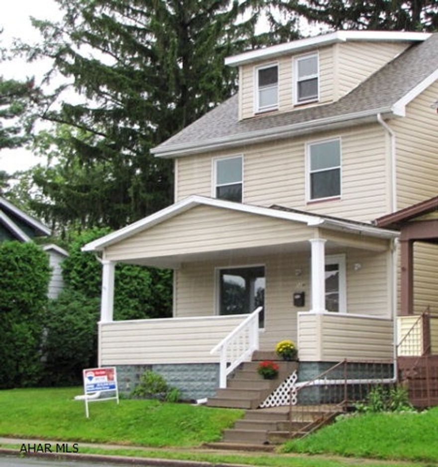 New roof, Remodeled inside- ready to move into.  Great looking kitchen with stainless steel dishwasher,microwave, refrigerator.  Also garbage disposal.  Newer windows,new flooring and carpeting.  Remodeled bath.  Large deck, fenced in yard with shed.  (seller will install doors before settelment)