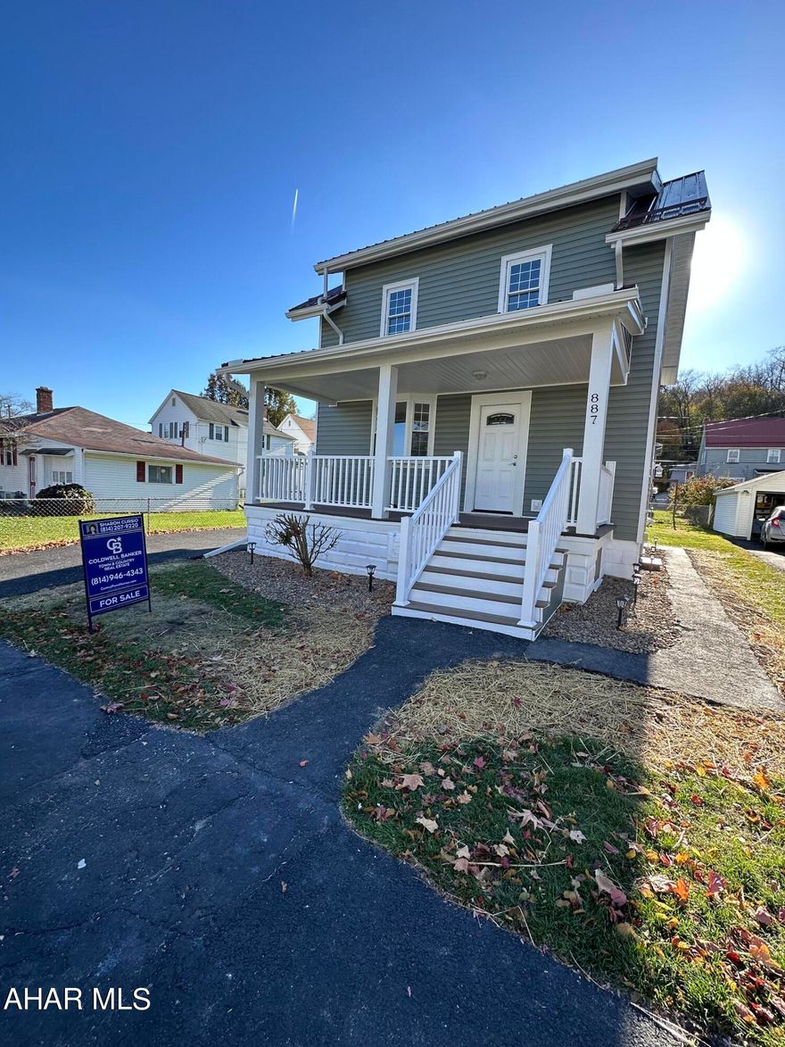Cozy completely redone 3 bedroom home in the Toy Town section of Altoona. New metal  roof, siding, gutters, high efficiency boiler, drywall, flooring, kitchen, bath & completely rewired. Sit on the front porch or back deck and enjoy the evenings. All you need to do is move in!