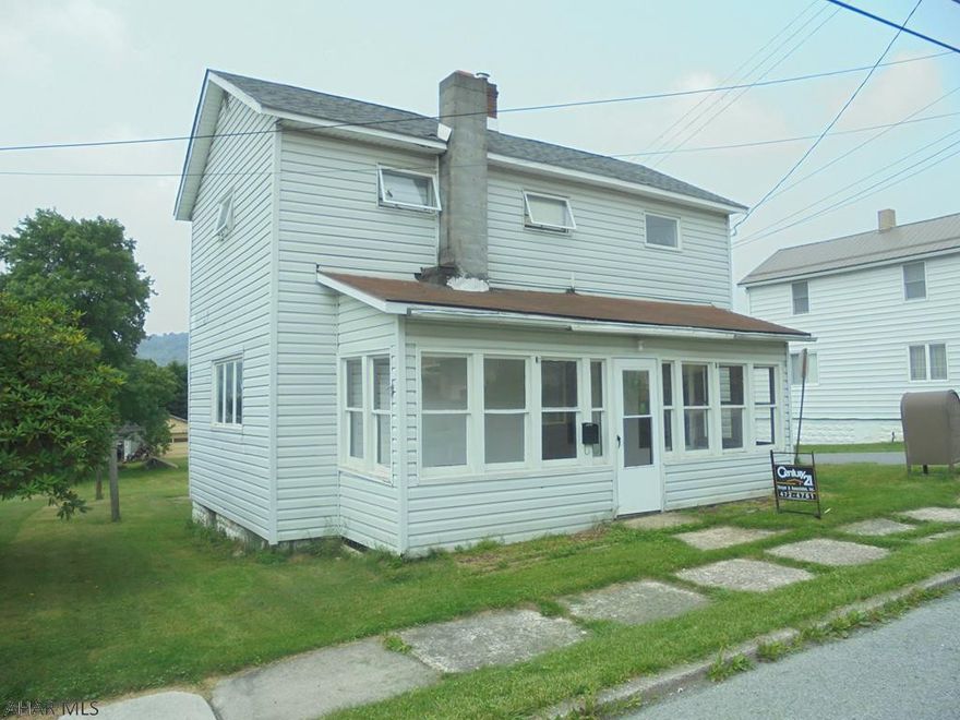 Nanty Glo-2 Story 3 BR, 1 1/2 Bath home ; oil forced air heat, First Floor Laundry,  40' x 200' corner lot. 1 Car Detached garage. $39,900