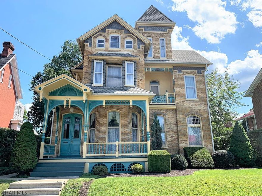 Absolutely stunning, yellow brick victorian home in Historic Bedford Borough!! This impressive home was a multi-year restoration process with no details left behind. Upon entrance you will find a double door foyer with stained glass, hand crafted wood ceilings, walls and staircase; sitting room w/ arched doors; living room with round-top windows; dining room w/ working pockets doors; kitchen w/ cherry cabinets; a full bath and laundry area. Second level offers four bedrooms with front and rear balcony access and a full bath. Third level has two finished bonus rooms and a storage area. Site improvements include professional landscaping, manicured lawn and a patio. Detached 2-car garage (800 SF) w/ an apartment, guest quarters or in-law suite and pool. Too many details to list on this one!!