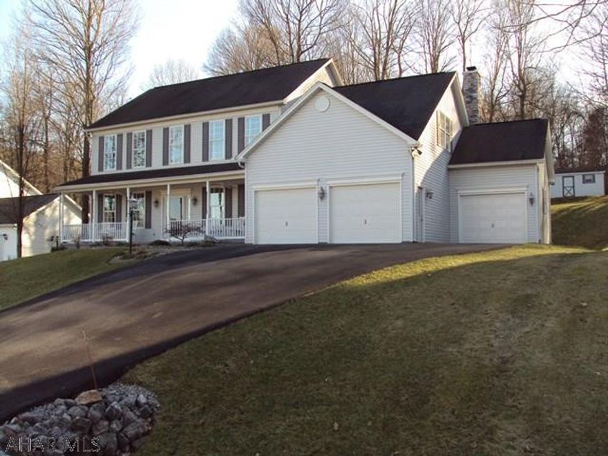 Custom built Luxury Home on private lot!  3400 sq ft, 4 Bedroom, 3.5 Bath with many uprades.  Eat-in Kitchen between Family Room and 4 Season Room.  Easy access to I-99.  This is a must see and is move-in ready!  Includes 2 Master Bedrooms.  3-car Garage