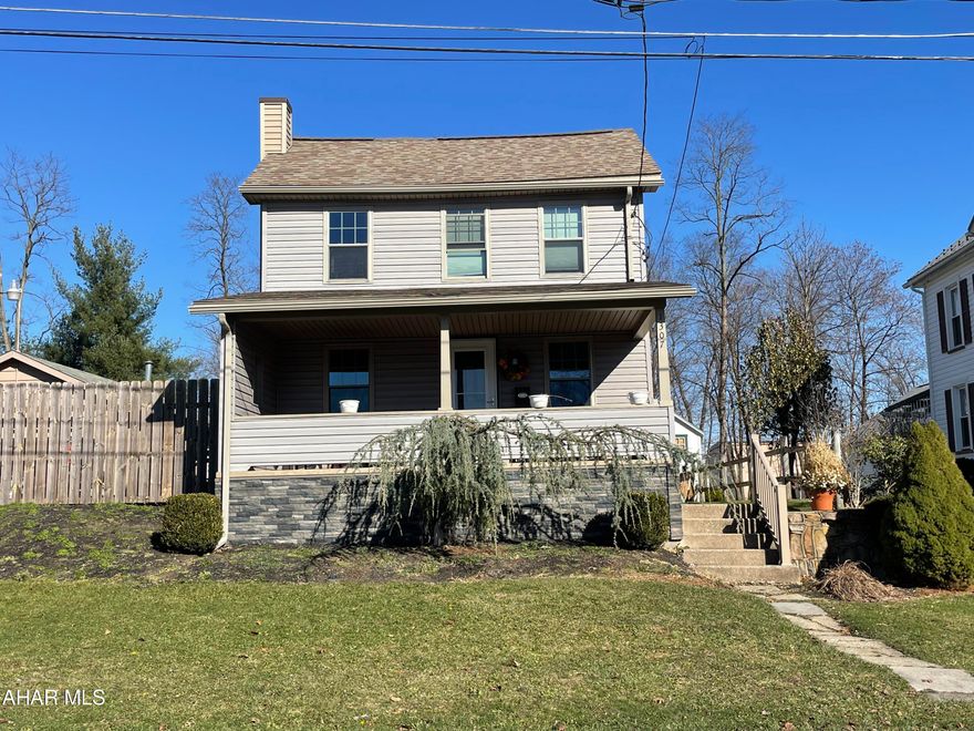 Move right into this immaculately kept 3 bedroom 1.5 bath home in the heart of Bellwood and walking distance to all community amenities.  Be inspired to cook in this bright and airy eat in kitchen that has plenty of cabinets and beautiful Corian countertops for meal prep. The spacious living room can accommodate two separate seating areas if you like, and the half bath between the kitchen and living room is great for when you entertain.  A laundry/mudroom completes the first floor. Upstairs you will find 3 bedrooms and a renovated full bath.    Many updates throughout include a newer roof, furnace, electrical, flooring throughout, and windows. All appliances stay. There is plenty of space outside as well, a heated garage, a yard for your furry friends, a cement patio to grill and entertain on and a beautiful covered porch on the days you want to just sit and relax.  Plenty of parking!