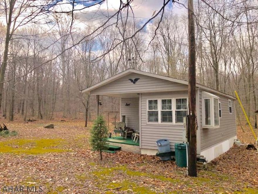 Great camp, serene area, stream, separate bath house, tool shed.  Must see.  No water , needs well