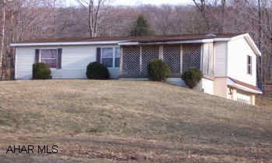 sold as is.  Doublewide in a private location minutes from Raystown Lake.   Take 164 through Martinsburg over Fredricksburg Mountain, turn left onto RT 26, Right at Precision Marine (RT 3002). Turn right 1 road before Lake View Estates, go up hill, house is on the left.