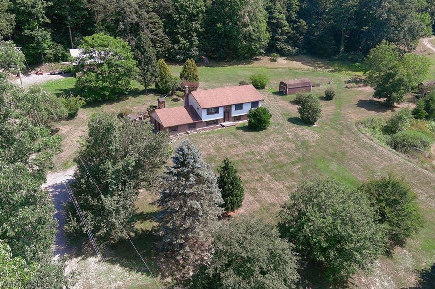 Spacious split level home on 2.80 acres with gorgeous views of the mountains. Very private lot featuring three sheds, a detached pole barn garage, mature trees, as well as some apple trees. The home features three bedrooms upstairs, a family room, additional room off the large kitchen that can be used as a dining room or flex room. Downstairs you will find a large brand new family room, additional bedroom and bonus room, as well as a separate mechanical room, a full bathroom and a 1+ car attached garage. Three minutes from the industrial park that features Sheetz Headquarters. Close to Claysburg, which has grocery shopping, restaurants, a huge playground, and hardware stores.